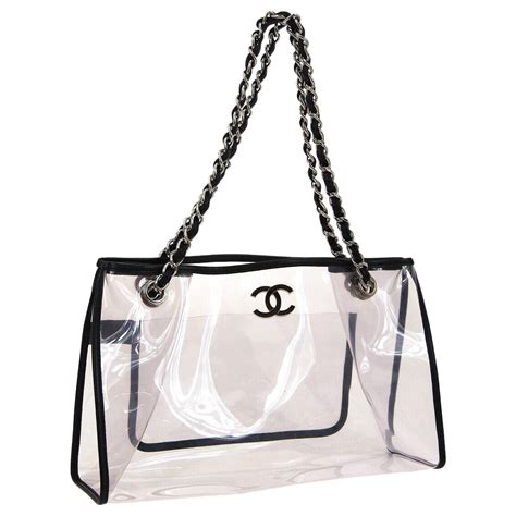 chanel garment bag|Chanel clear tote bag.